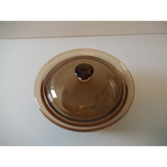 Corning VISION Round 24 oz Amber Casserole Dish V-30-B w/Pyrex Lid V-1-C - Picture 2 of 10